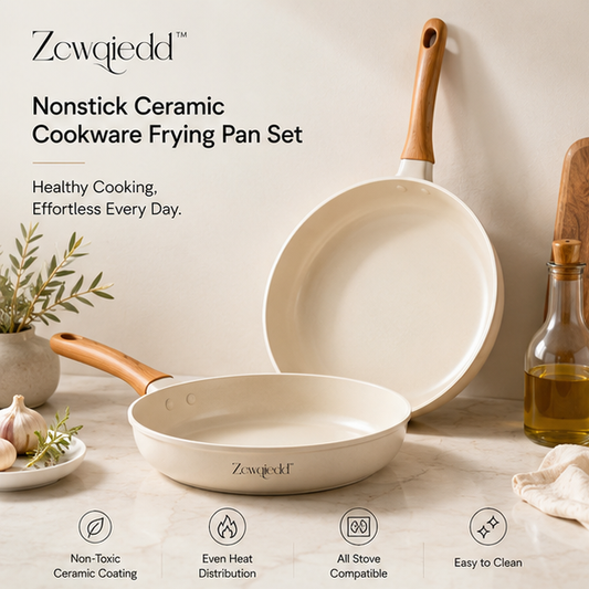 Zcwqiedd™ Nonstick Ceramic Cookware Frying Pan Set