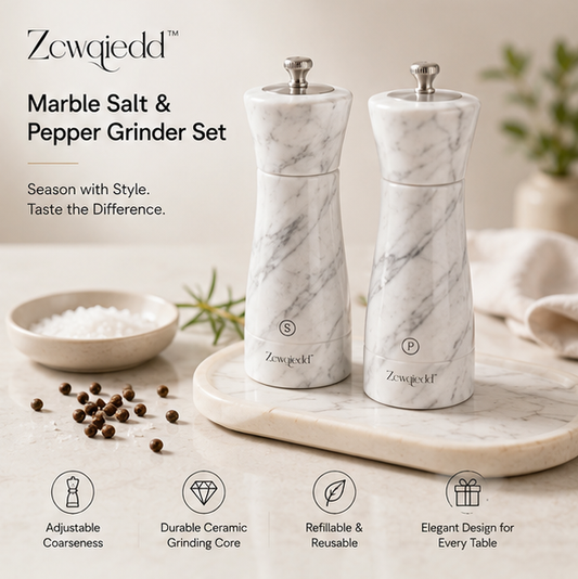 Zcwqiedd™ Marble Salt & Pepper Grinder Set